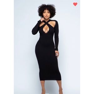Black midi dress